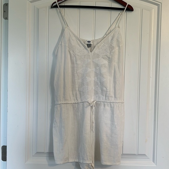 Old Navy linen blend Cami Swim Romper Size Large - Picture 2 of 8